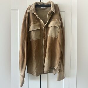 Cotton Citizen Two-Tone Brown Shirt Jacket